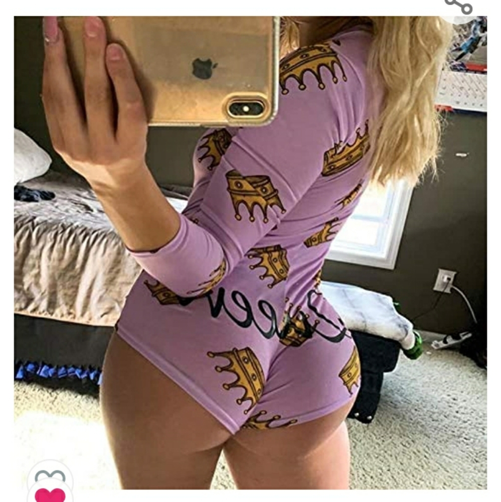 ABENDEDIAN•Womens Sexy Long Sleeve V-Neck Bodysuit